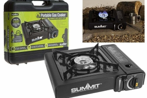 Summit Portable Gas Stove In Carry Case for Camping & Outdoor Activities